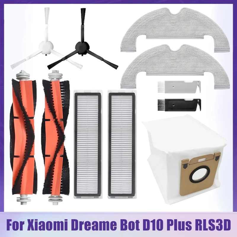 Dla Xiaomi Dreame Bot D10 Plus RLS3D Robot odkurzacz zamiennik boczny wałek szczotka Hepa filtr Mop materiał worki na kurz części