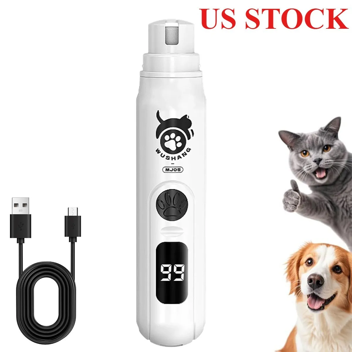 

Quiet Groom Pro Nail Grinder 2025 Upgraded Dog Nail Trimmer Electric Rechargeable Pet Nail File Cordless Fast Charging for