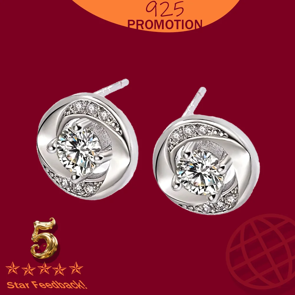 

Original 925 Sterling Silver Earrings For Women 1.0ctw Moissanite Stud Earring Modern Design Fashion Daily Jewelry Gift