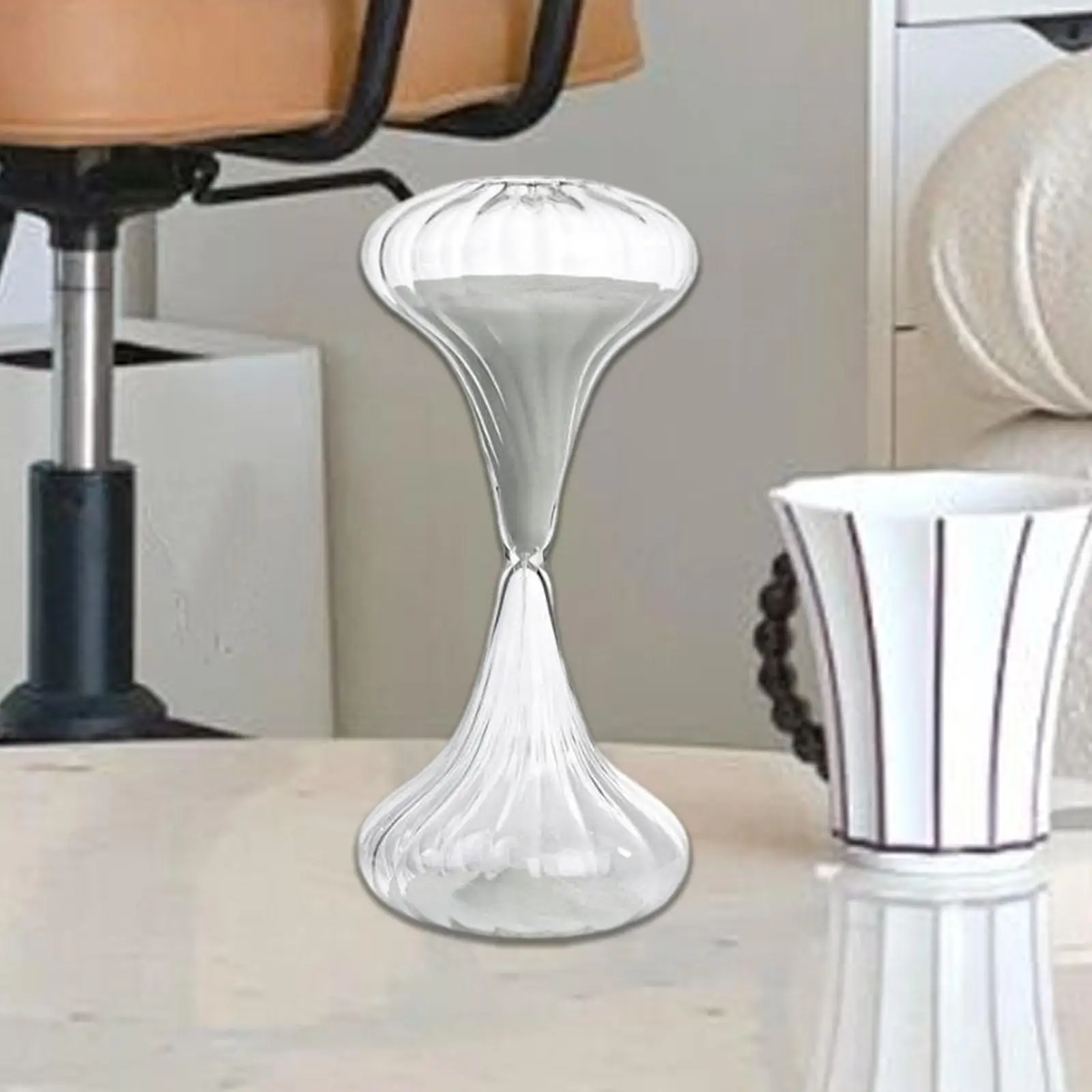 Irregular Hourglass Sand Timer High Borosilicate Glass Non Stick Flow Art Decor for Office Shelf Kids Learning