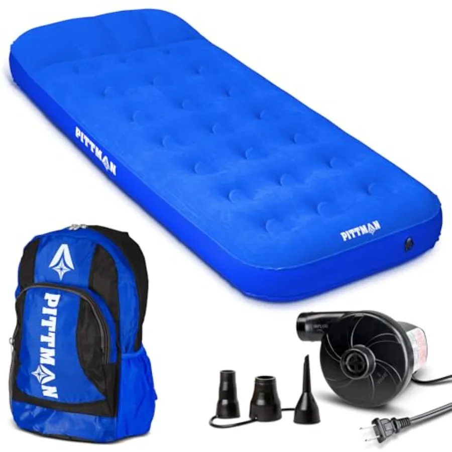 

Pittman - Air Mattress - Deluxe Inflatable Bed with Electric Pump and Durable Backpack - Perfect Teen to Toddler Blow up Mattre