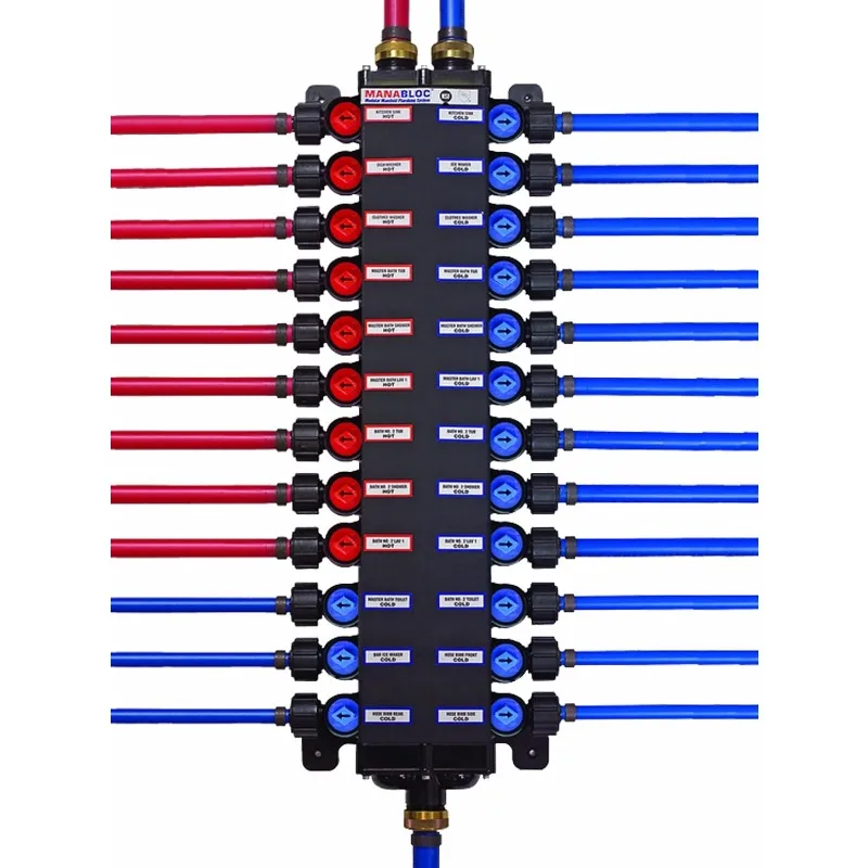 PureFlow Zero Lead Poly Alloy PEX Crimp Manabloc With 24 Ports - 15 Cold 9 Hot