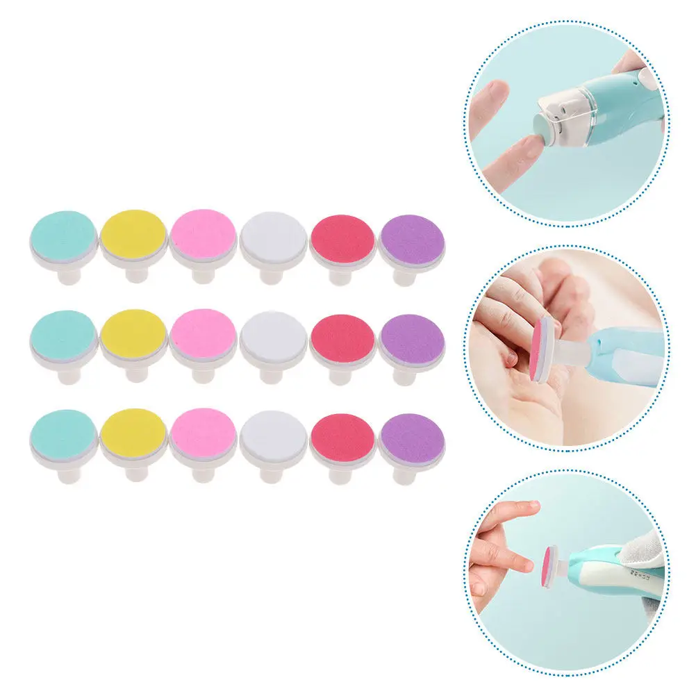 

18Pcs Baby Nail Grinding Pads Professional Replacement File Heads Infant Nail Trimming Tool Safe Easy Use Jiaqi Grinding Head