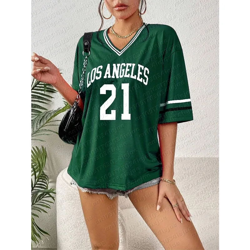 2026 NO.21 Los Angeles Print Herren Kurzarm Casual T-Shirt Einfaches Modisches Basic T-Shirt Sommer Damen Sport T-Shirt Tops Tee