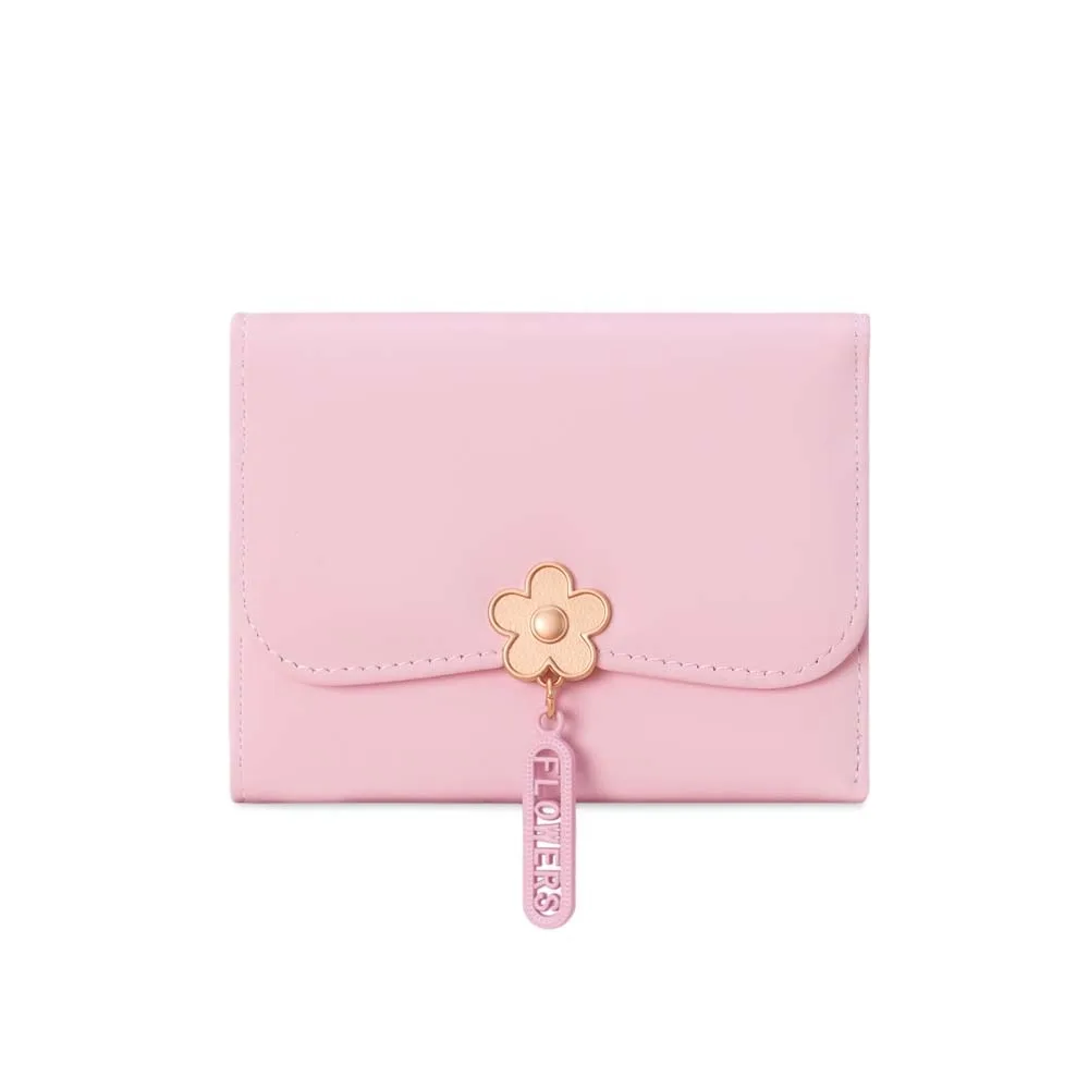 

Portable Candy Color Wallet Pouch PVC Short Leather Purse Multiple Card Anti-splash Water Three Fold Card Bag Shopping