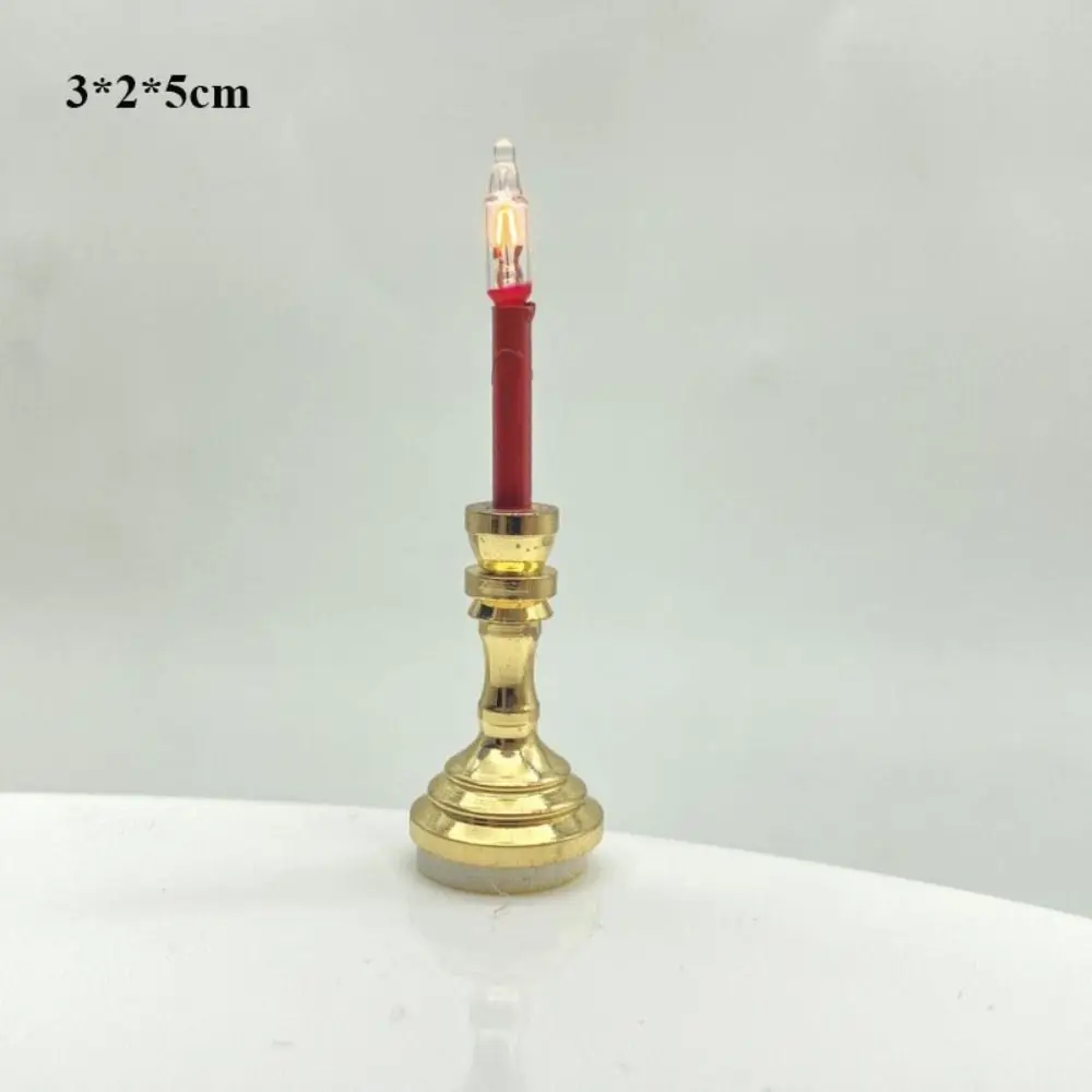 High Quality Micro Dollhouse Miniature Lamp DIY 12V European Desk Lamp Simulation Light Model Dollhouse Decoration