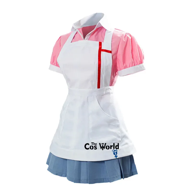 Danganronpa 2 Mikan Tsumiki Enfermeira Avental Vestido Uniforme Roupa Jogos Trajes Cosplay