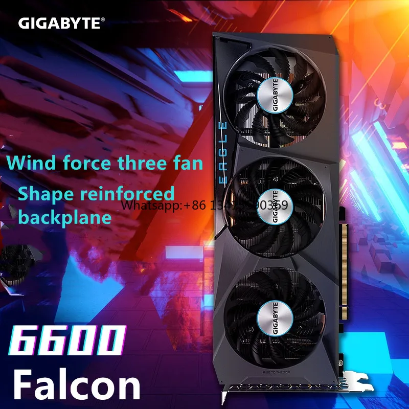Applicable to GB AMD Radeon RX 6600 Eagle 8g Video Game Design ligent Learning Computer Independent Graphics Card Supports