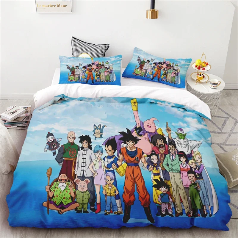 Juste de protection Dragon Ball Animation pour adultes et enfants, souvenirs d'enfance, doux et confortable, grand lit simple ou double, décor d'anniversaire