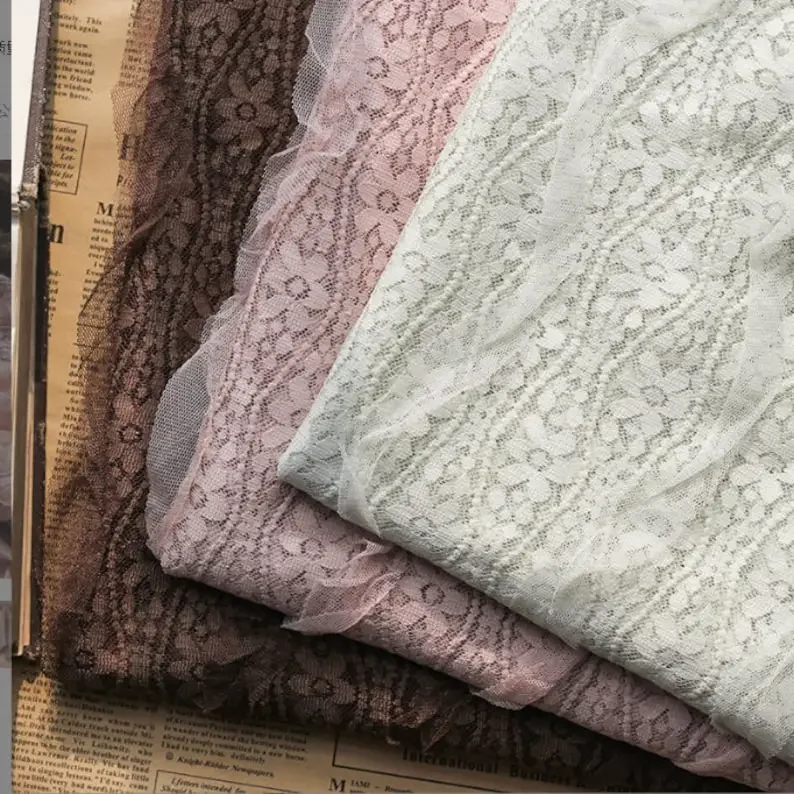 

8 Colors High quality Flower embroidery lace fabric pink floral soft lace fabric For Girl Dress Tutu Dress Wedding