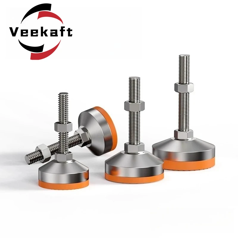 Podstawa regulowana M8 ze stali nierdzewnej 304, wytrzymała, antypoślizgowa, amortyzująca wstrząsy.