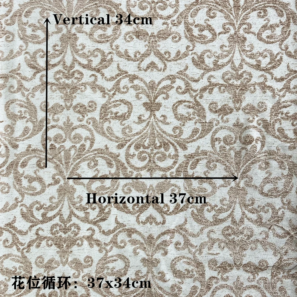 Deluxe Chenille Woven Jacquard Light Choco Gray Heavy Sofa Chair Interior Cloth Hotel Upholstery Designer Fabric 280cm Width
