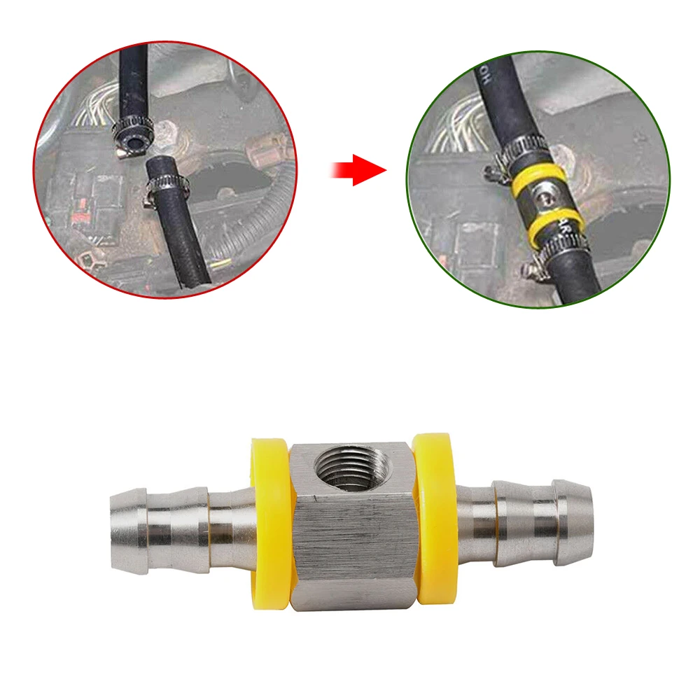 

1 Set Universal Car Fuel Pressure Gauge Sensor T-Fitting Adapter Car Glow Shift 3/8” Car Fuel Line Car Engines Accessories