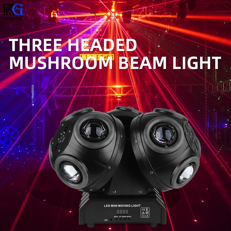 12x10W 4in1 LED Moving Head Light DJ Bar Beam Light Disco Laser Effect Rotating 3 Head Beam Moving Head Lights for Disco Party