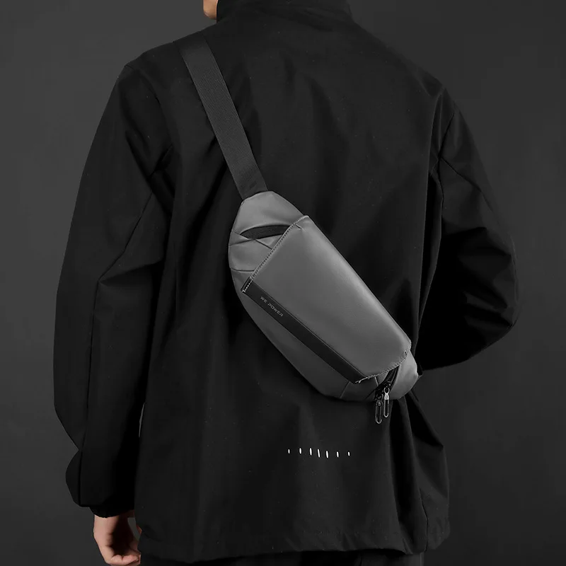 Cycling function wind crossbody sports waist bag business commuting men magnetic suction buckle waterproof chest bag