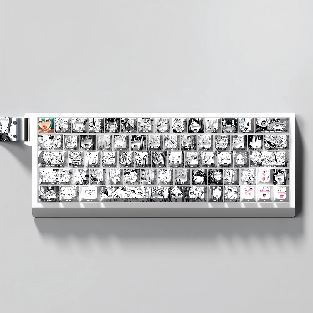 

GEFENSI Anime Avatar Keycap Set PBT 74 Keys Cherry Side Engraved Translucent Keycaps For 60/68 Gaming Mechanical Keyboards