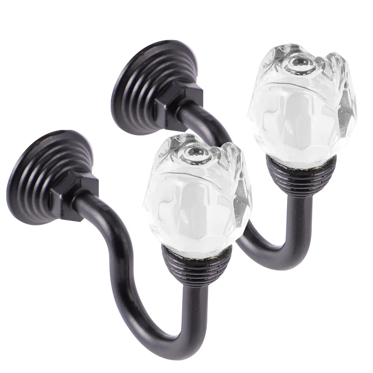 

1Pair Crystal Curtain Hooks European Style Decorative Holdbacks for Living Room Bedroom Villas Black Curtain Tiebacks Hooks