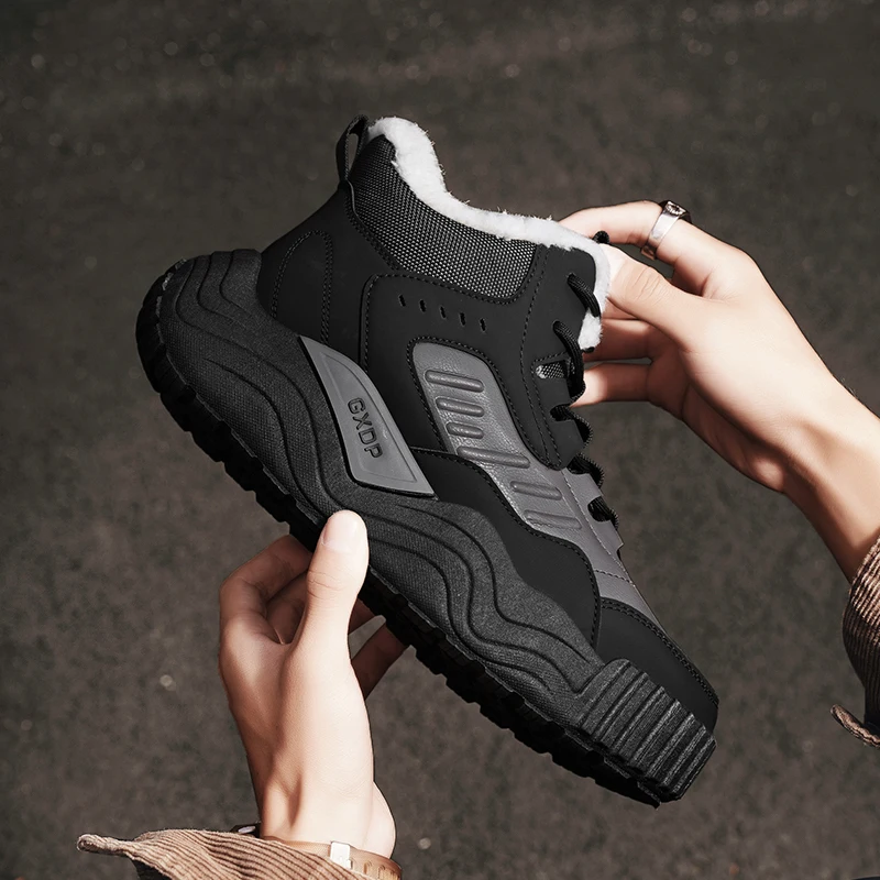 

Зимние ботинки, высококачественные теплые зимние ботинки, мужские ботинки до середины икры со шнуровкой, уличные походные ботинки