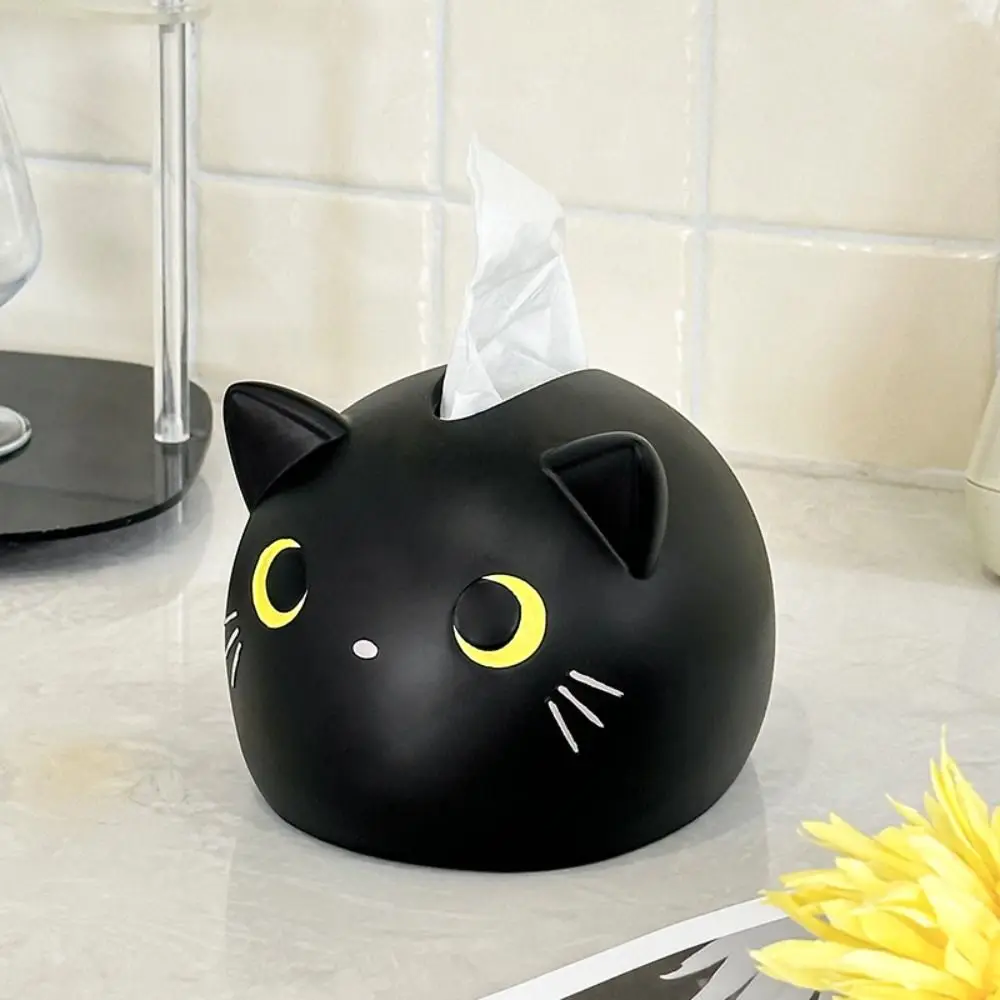 

Sleeping Sitting Cat Tissue Box Ornament Figure Model Decorative Cartoon Cat Model Toy Doll Toy Collectible Tissue Storage Box
