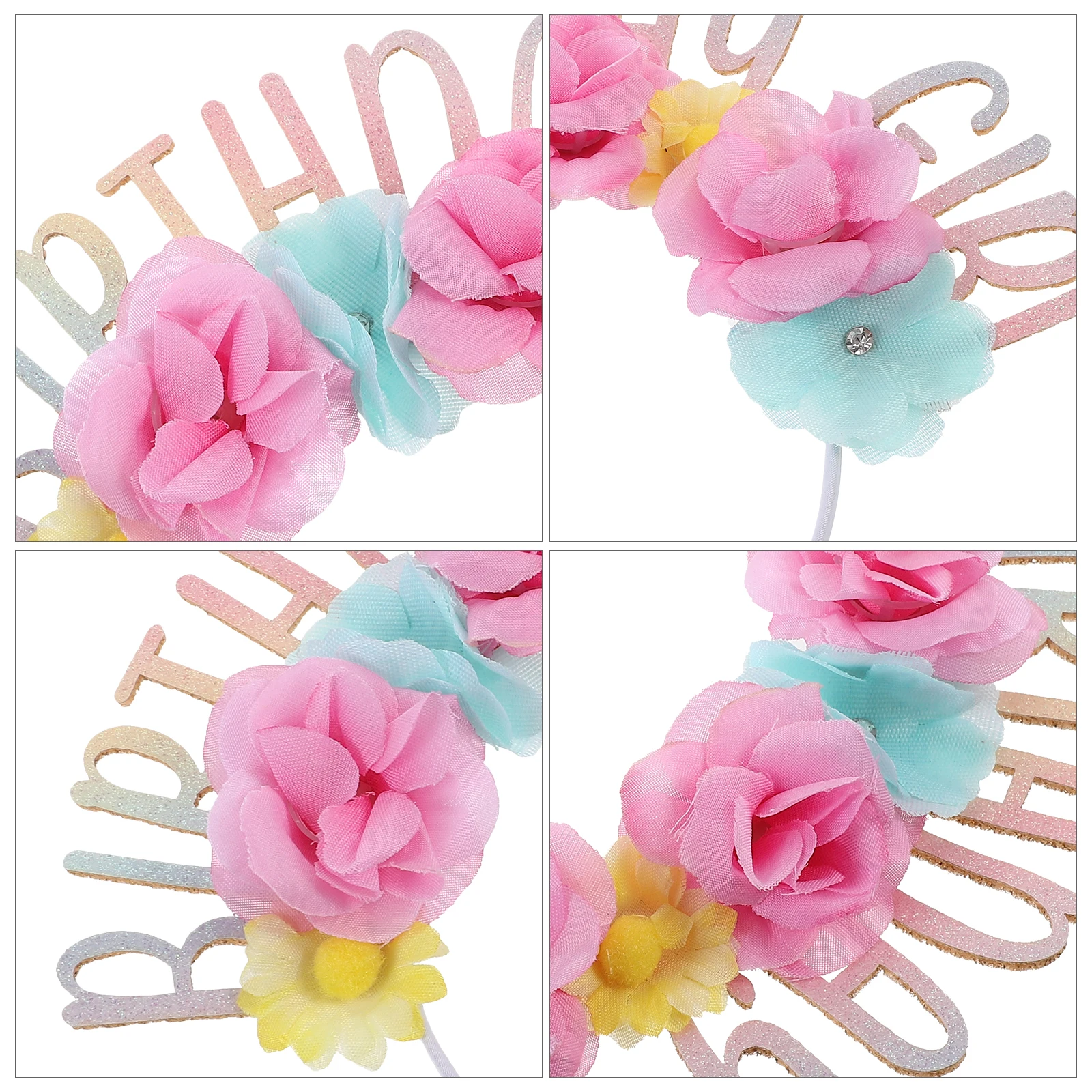 

Birthday Headband Women Girls Bridal Party Artificial Flower Teen Girl Birthday Headband Hair Accessories Reusable Lightweight