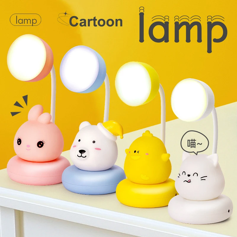 

Cartoon Desk Lamp Energy-saving Eye Protection Reading Lamp USB Charging Night Light LED Bedside Tabe Lamp Xmas Gifts For Kids