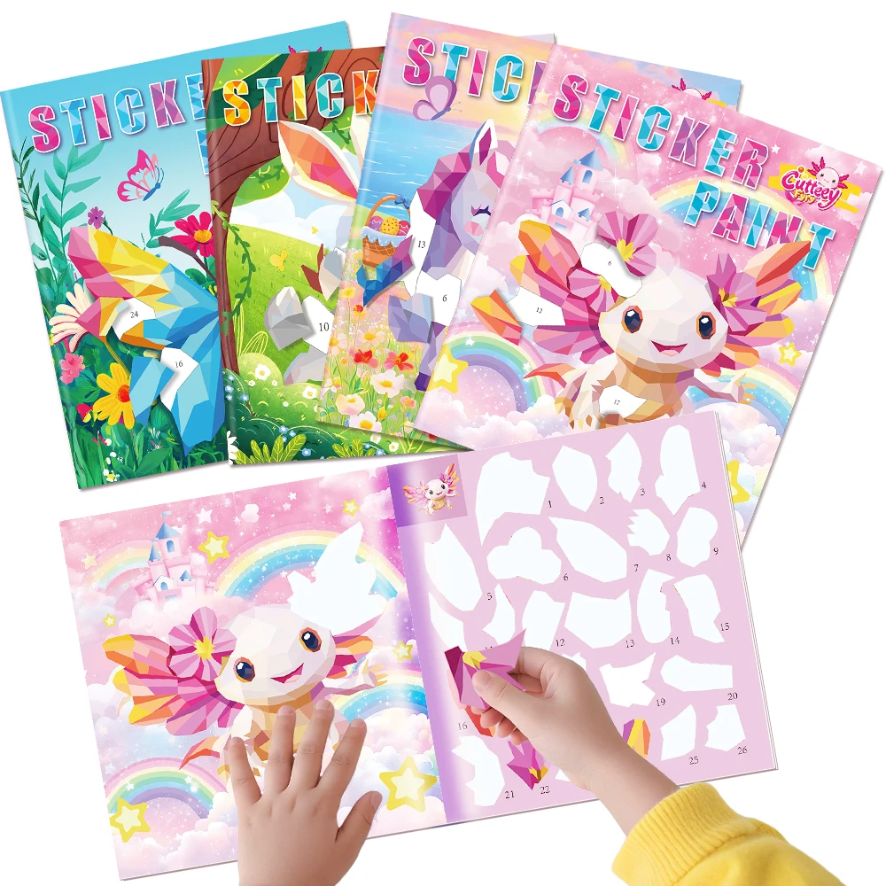 Zabawki edukacyjne dla dzieci Montessori Naklejki Książeczka do malowania po numerach Aktywności artystyczne i rzemieślnicze dla dziewczynek Małych dzieci Kreatywne zabawki ręcznie robione