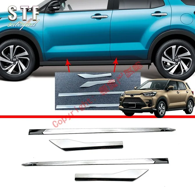 ABS Chrome Side Door Body Molding Moulding Trim For Toyota Raize A200A\210A 2019 2020 Car Accessories Stickers