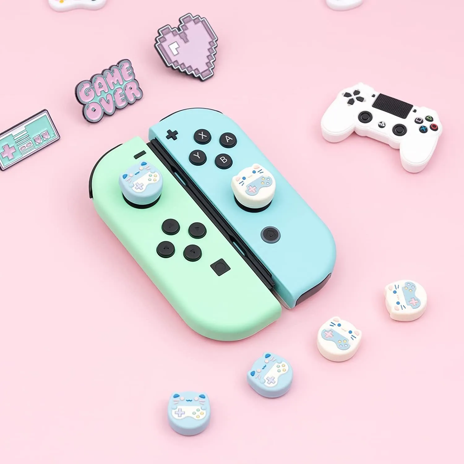 GeekShare Joystick Caps Switch Oled Joy-con Protective Cover Cute Game Cat Soft Thumb Grip Caps For Nintendo Switch Lite