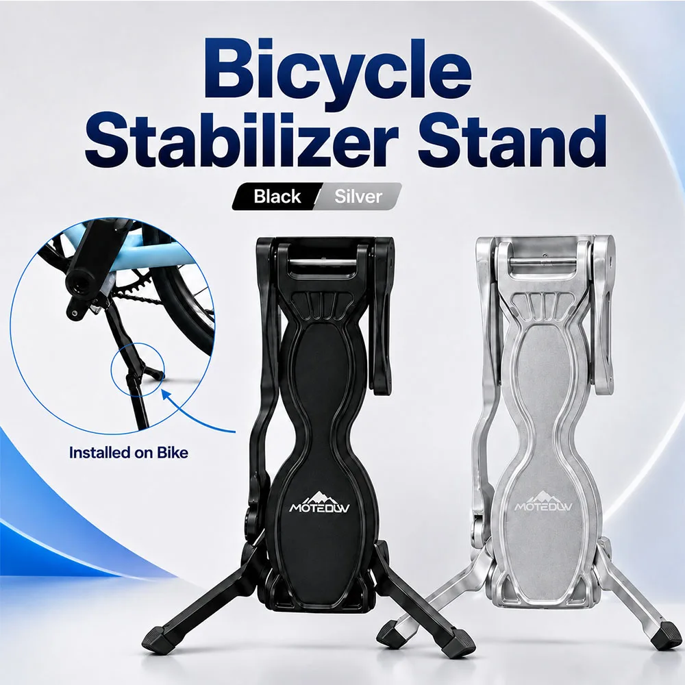 2 PCS Adjustable Telescopic Compact Foldable Portable Bicycle Kickstand Parking Rack Double Leg Support for MTB Road Bike