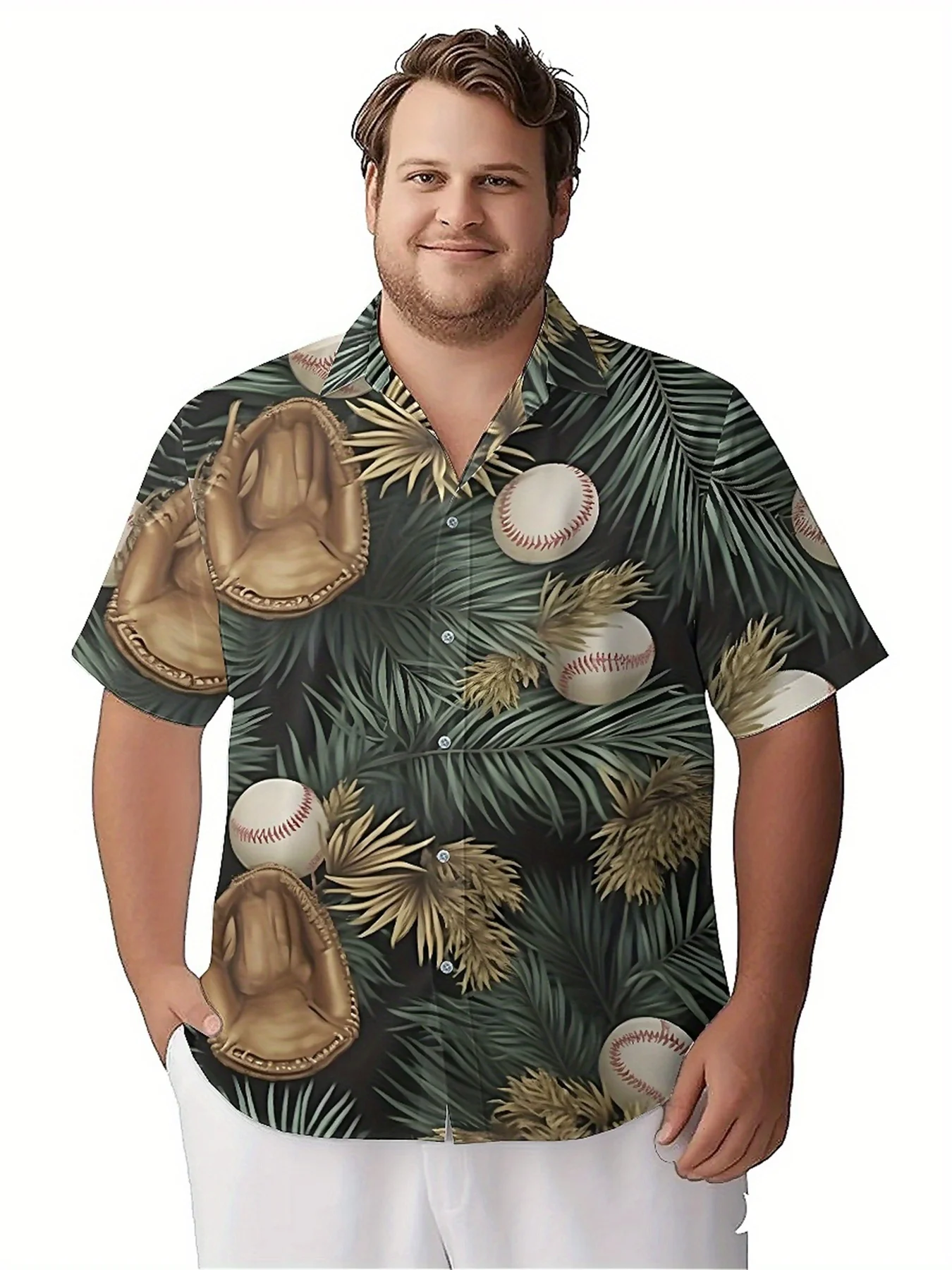 Camisas hawaianas de talla grande para hombre, patrón de béisbol vintage, camisetas casuales de verano, adecuadas para exteriores y fiestas, ropa de calle