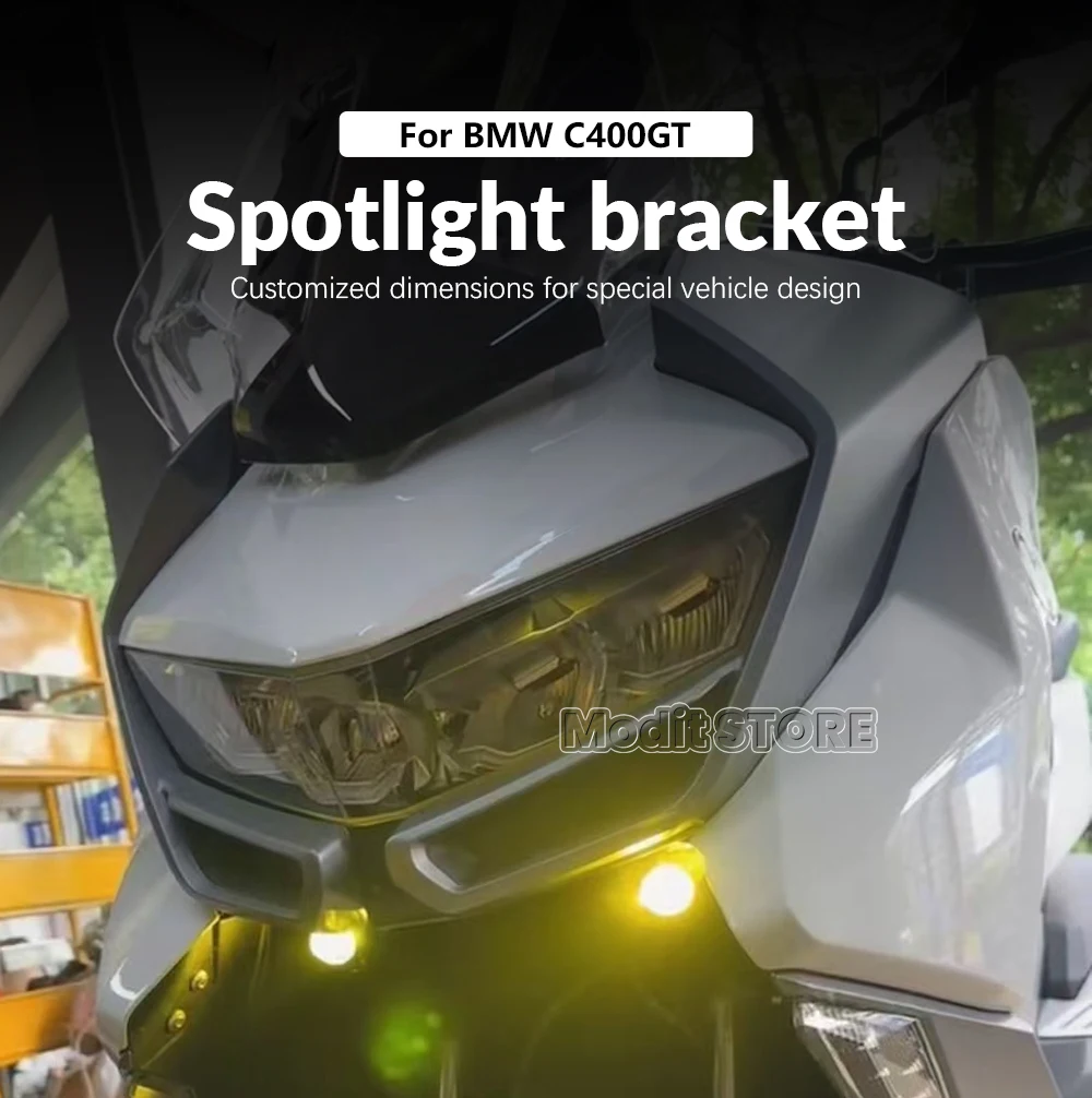 For  BMW C400GT C400 GT 2019-2024 Motorcycle Hidden Spotlight Bracket Headlight  Fog Lamp Fixing Support Modified Accessories