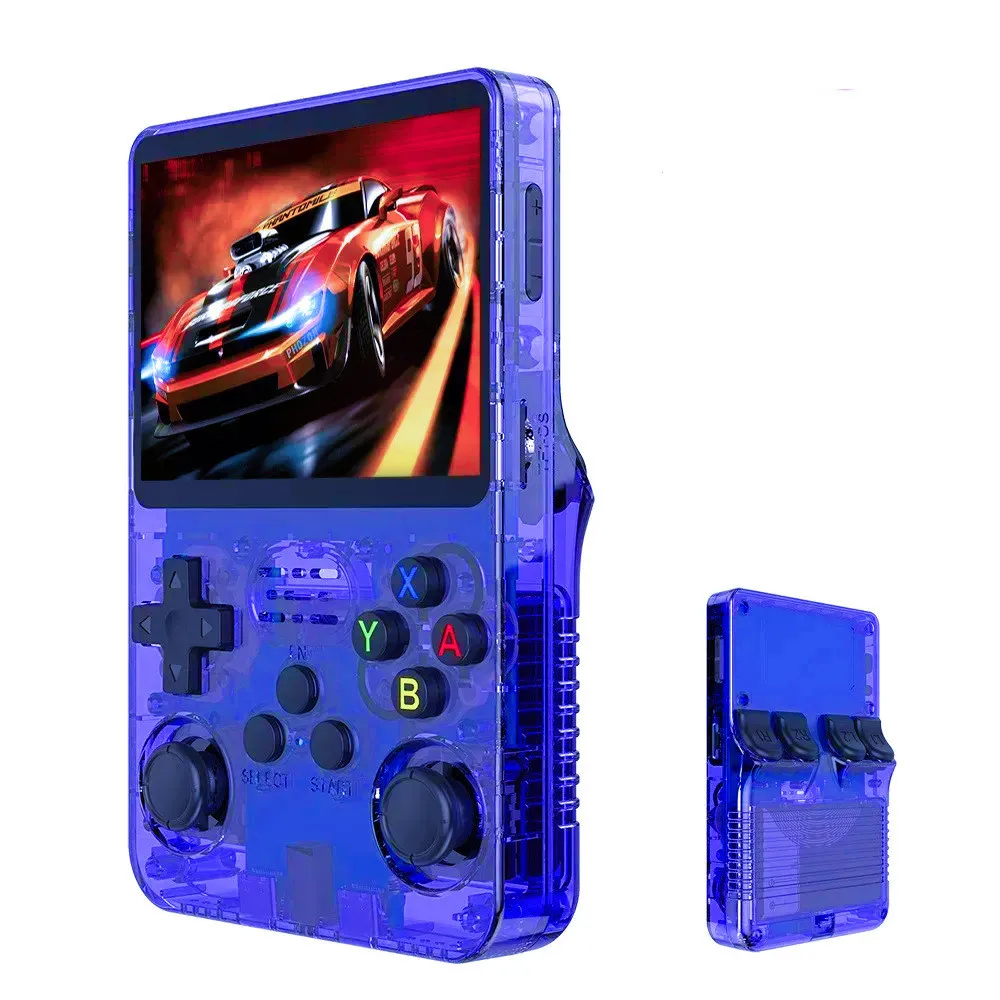 R36S Handheld Game Console 3.5-inch Retro Handheld Video Games Consoles 64GB Built-in 15000 Games Blue Color  and Green color