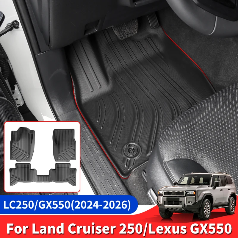 

For Toyota Land Cruiser Prado LC250 250 Lexus 550 2024 2025 All-Weather Eco-Friendly TPE Mats Set Waterproof Interior Protection