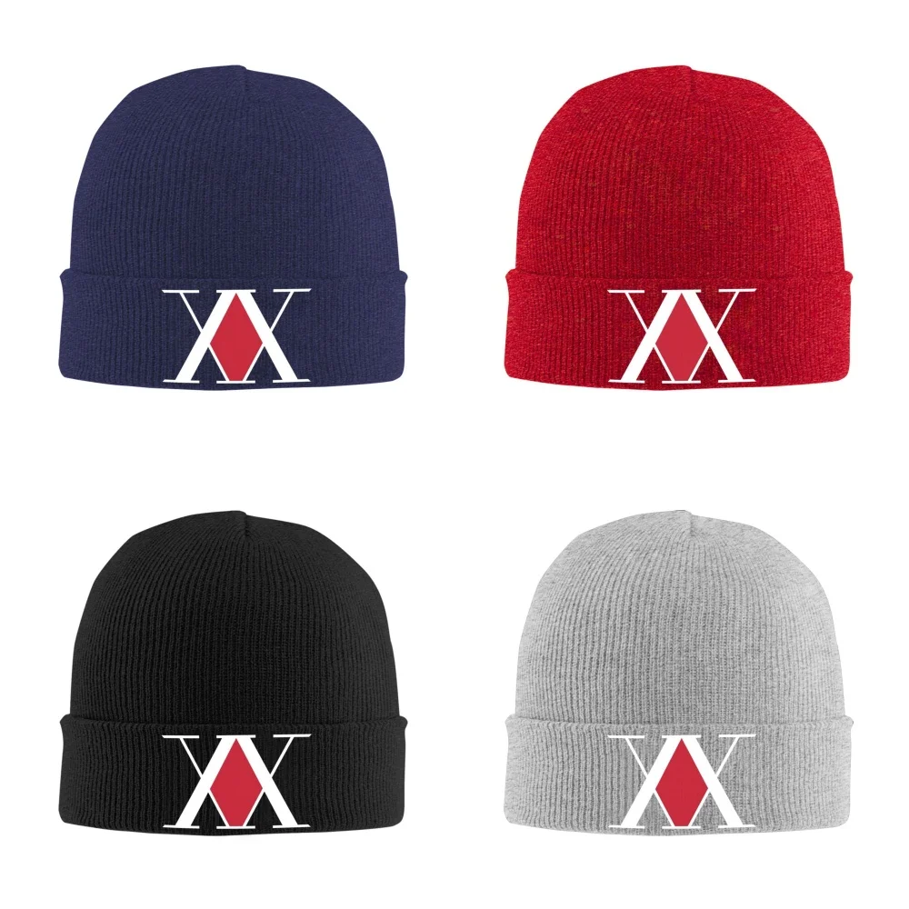 Anime H-Hunter X H-Hunter Unisex Knitted Hat Outdoor Warm Men Solid Color Crimping Skullies Beanie Cap Hip Hop Ski Caps