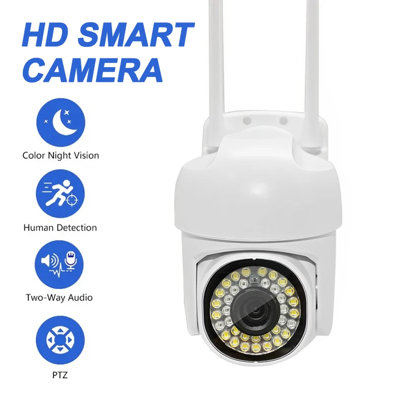 

Беспроводная PTZ-камера HD 1080P, цветная камера ночного видения, Wi-Fi, IP-камера, уличная, 2 МП, Ai, автоматическое отслеживание, камера видеонаблюдения