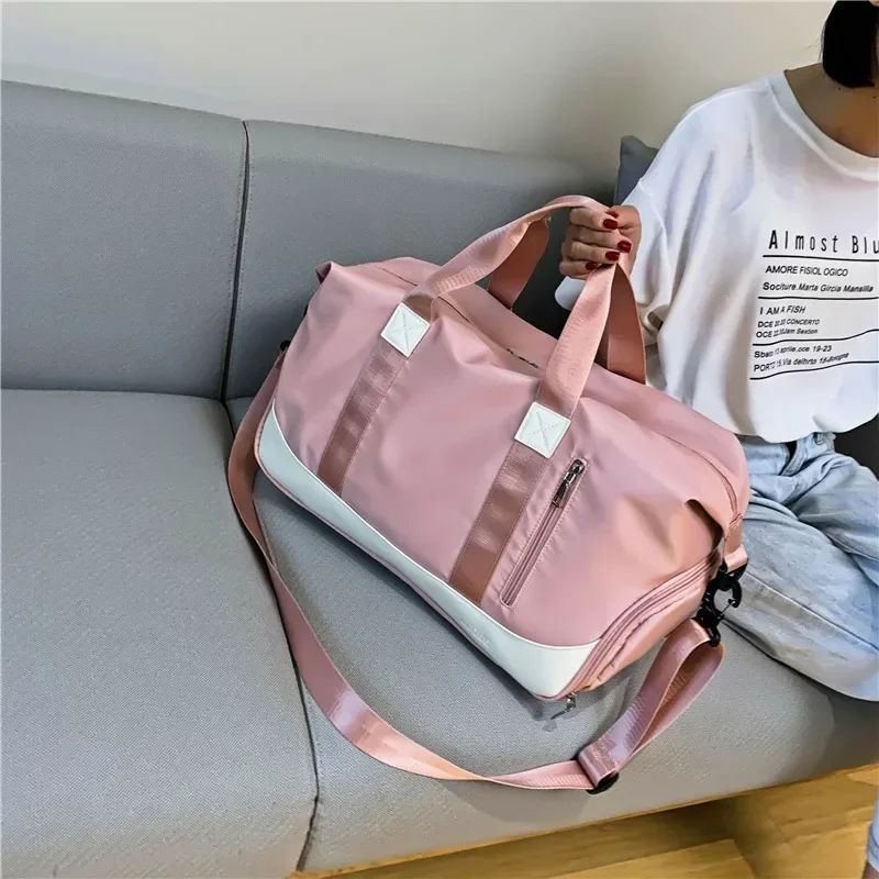 Gym Bags Dry Wet Separation Women Travel Sports Shoulder Messenger Pack With Independent Shoe Compartment Yoga Training Handbag