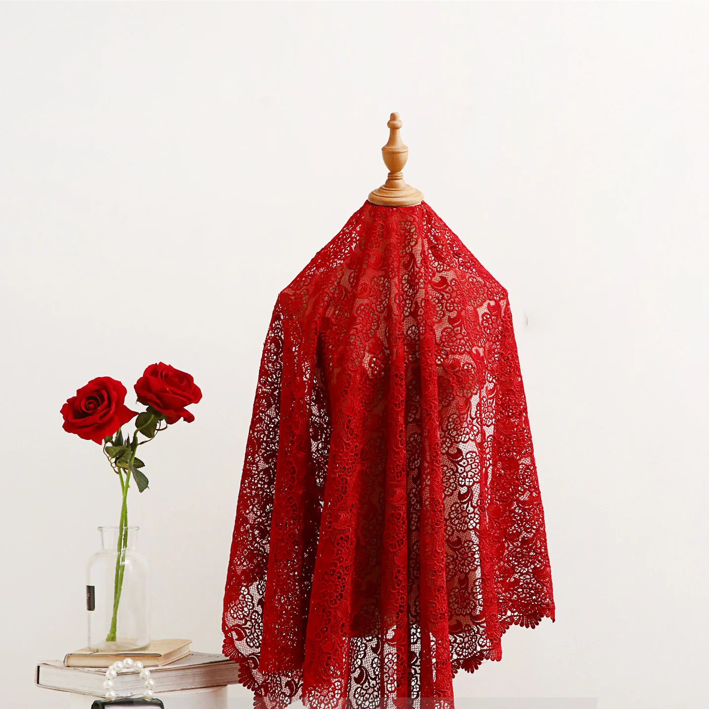 

Растворимая полая кружевная ткань 1 ярд для шитья, водорастворимая нить, вышивка, ткань, платье, юбка Cheongsam, ткань ручной работы «сделай сам»