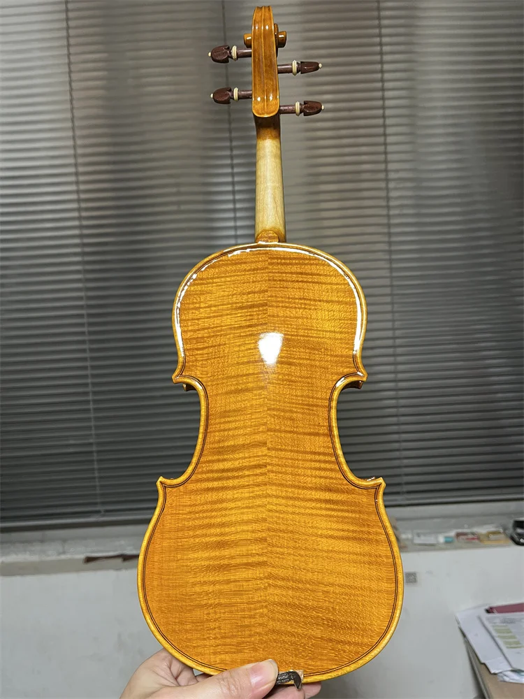 Actual Photo Hand Made European Wood Natural Flamed 1/4 Kids Violin Set كمان 바이올린 Musical Instrument Keman Free violin case V418