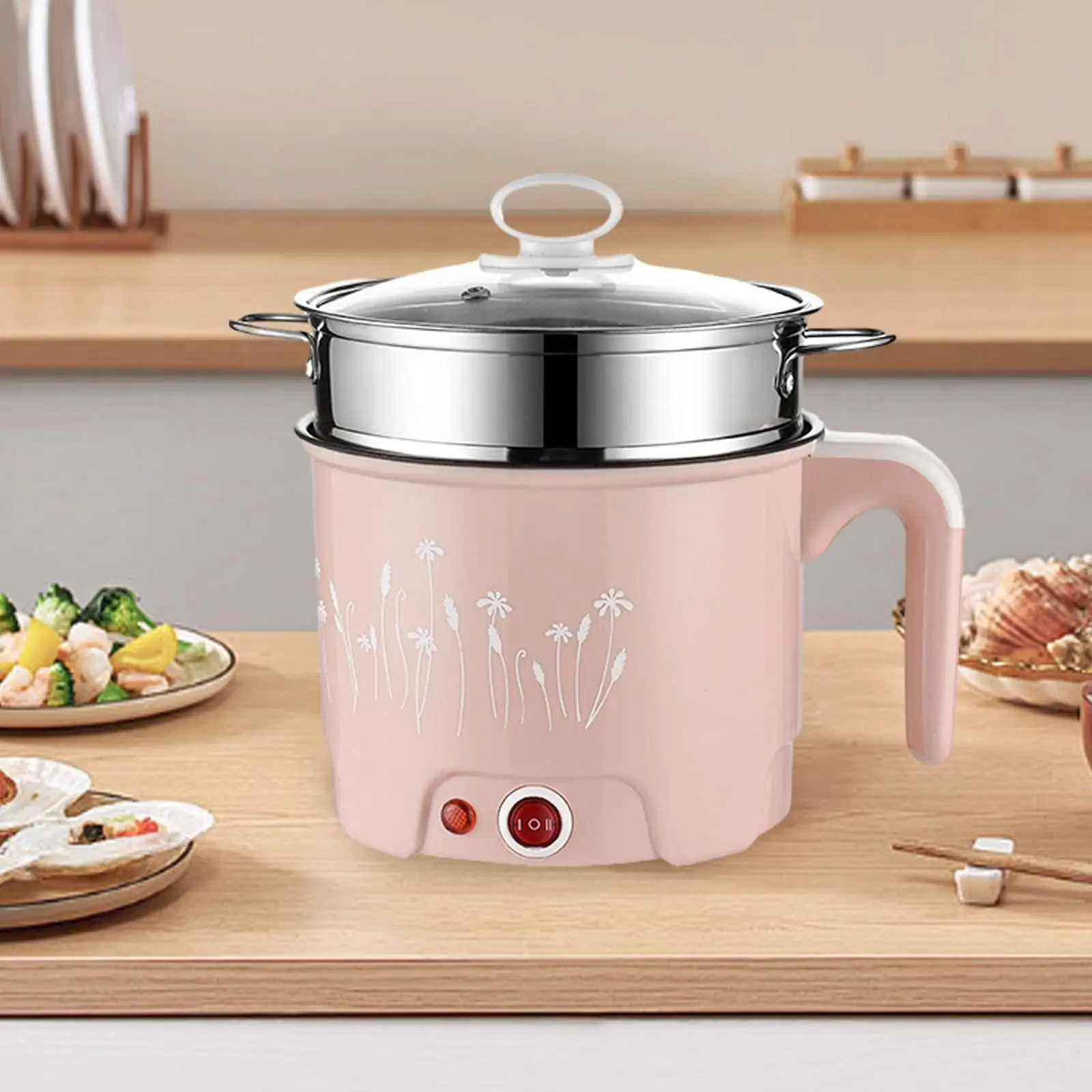 Hot Pot Electric Nonstick Multipurpose Cooking Pot Electric Ramen Cooker Electric Cooker for Eggs Cooking Porridge Soup Dumpling