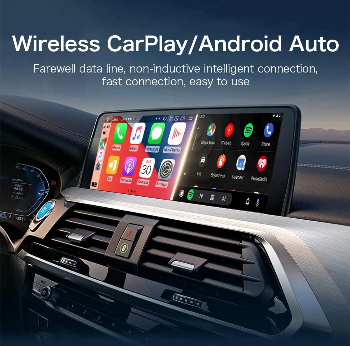 2026 Android 14 Plug & Play Car Tv Box 2+16G Smart CarPlay Box 3 in 1 Wireless Android Auto Car Adapter For YouTube Netflix view 3