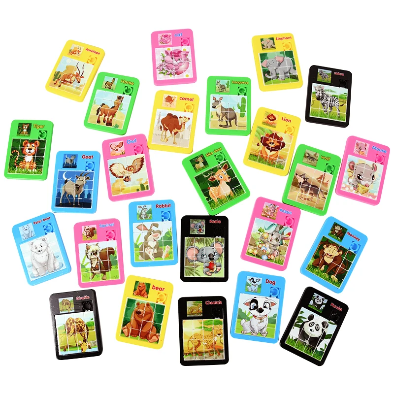 5 stks Mini Cartoon Dierenpuzzel Leuke Leeuw Muis Panda Tijger Puzzelspel Verjaardag Kinderdag Kinderen Geschenken Vroeg Onderwijs Speelgoed