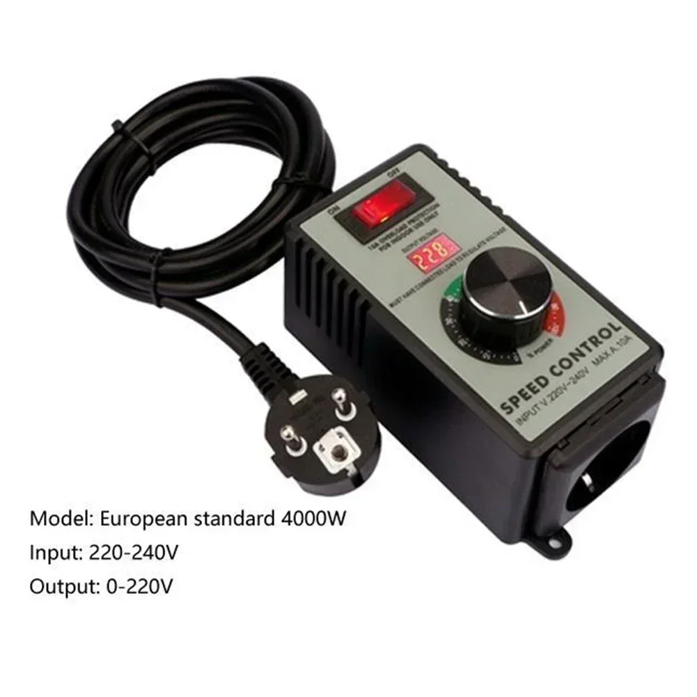 New Angle Grinder Speed Controller Governor Switch Voltage Stabilizer 15A 4000W ABS Plastic AC220V-250V Variable