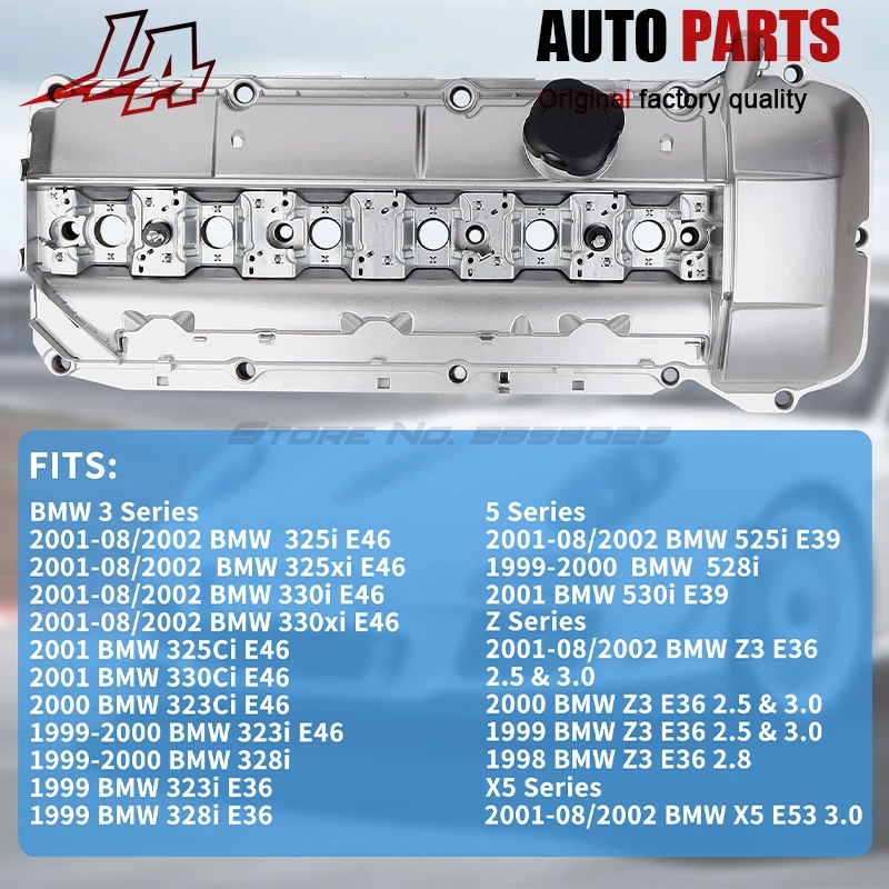 Aluminium-Motorventildeckel Neu 11121432928 11121748630 Für BMW 1998-2002 E39 E46 E53 Z3 X5 M52 M54 M56 2.5L 2.8L 3.0L Kit Inklusive – Detail 6