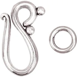 40 Sets S Ring Toggle Clasps Drop Tibetan Silver S Hook Ring Jewelry Clasps Ring Clasps Connectors