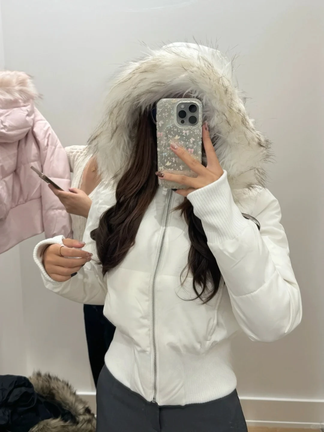 

2026 Spring Faux Fur American Vintage Parkas with Hooded Women's Y2K Down Coats Gothic Harajuku Punk Emo Sweatshirts and Jacket