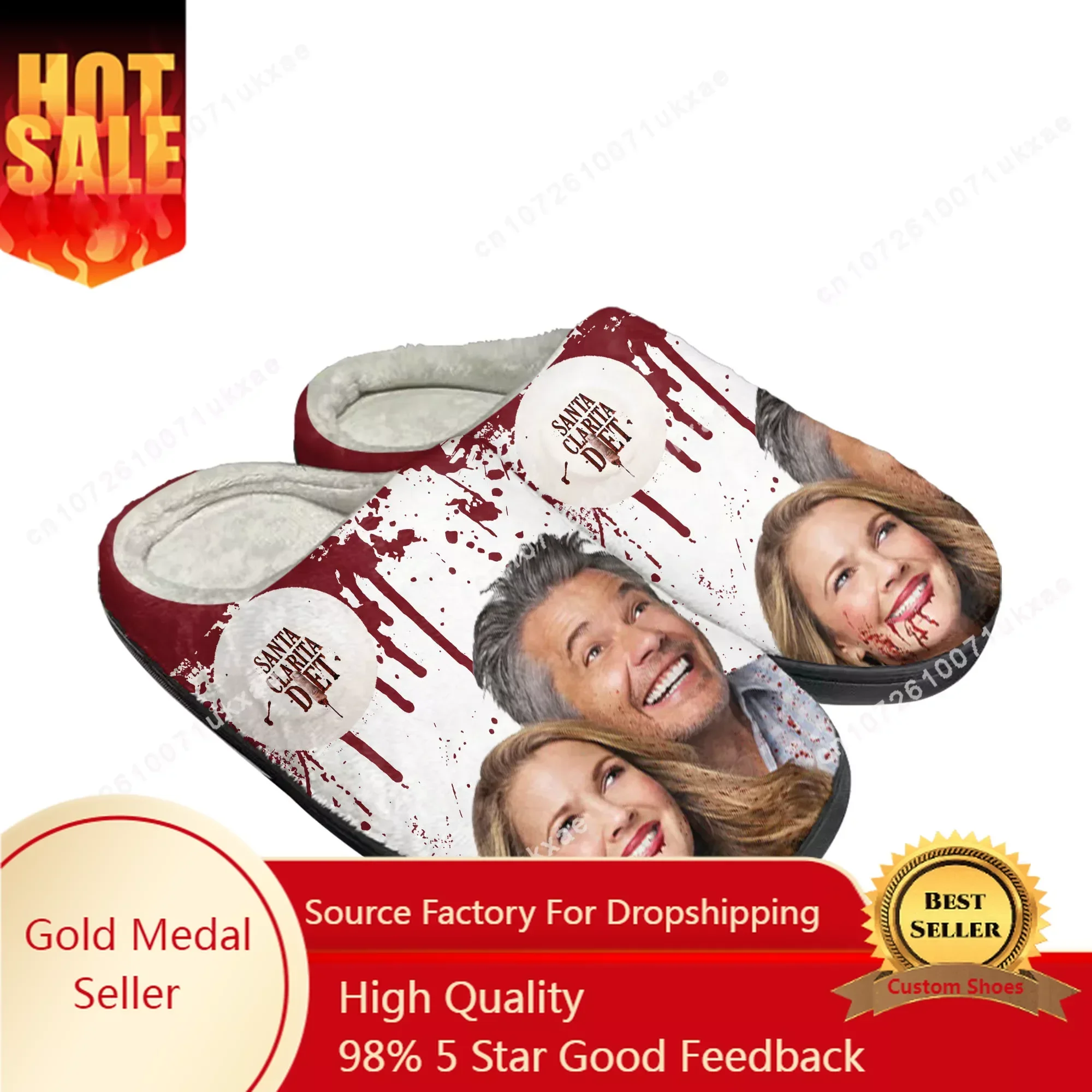 Santa Clarita Diet Home Cotton Slippers Mens Womens Plush Bedroom Casual Keep Warm Shoes Thermal Indoor Slipper Customized Shoe