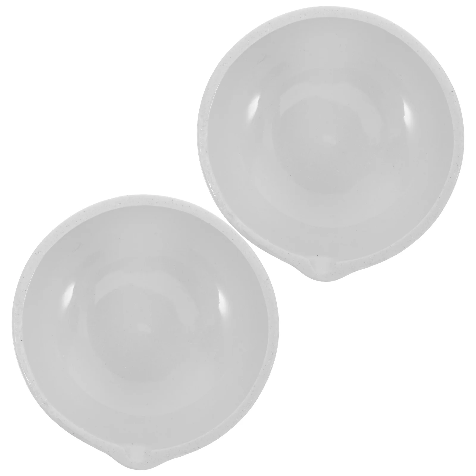 

2Pcs Ceramic Evaporating Basin Dish 100mm Flat Bottom with Spout Laboratory Mixing Dish Laboratory Equipment Supplies