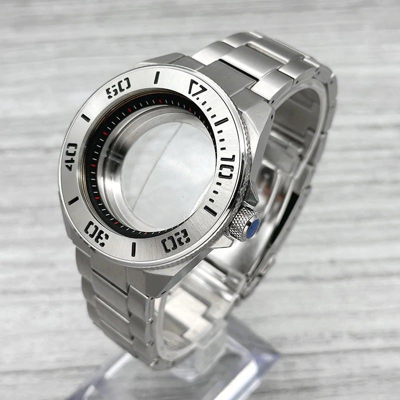 44mm King Samurai Uhrengehäuse Saphirglas Passend für NH34 7S 4R NH35 NH36 Uhrwerk Edelstahl-Armband Uhrenmodifikation – Detail 4