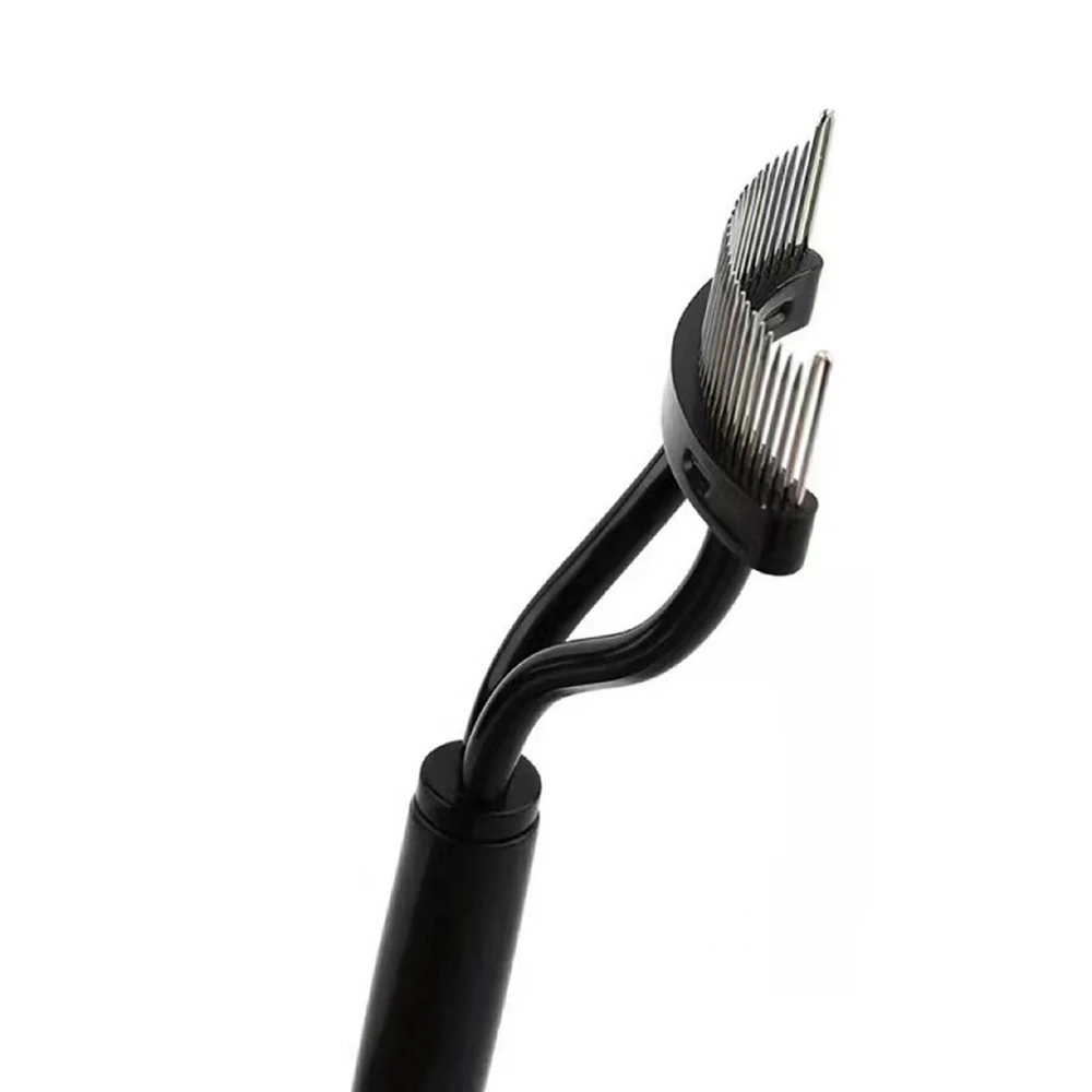 Pettine per ciglia con ago in acciaio da 1 pezzo, spazzola per ciglia per innesto portatile semi-arco, strumenti per lo stampaggio delle ciglia, ausili per ciglia finte