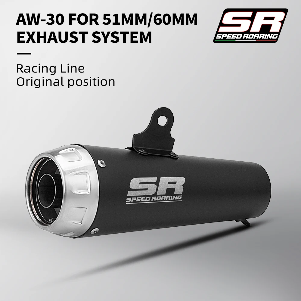 60MM Motorcycle Exhaust Muffler with DB Killer Laser for MT09 S1000RR R1200GS Z1000 Z900 Z400 cb190 ZX4R R3 R1 AW30